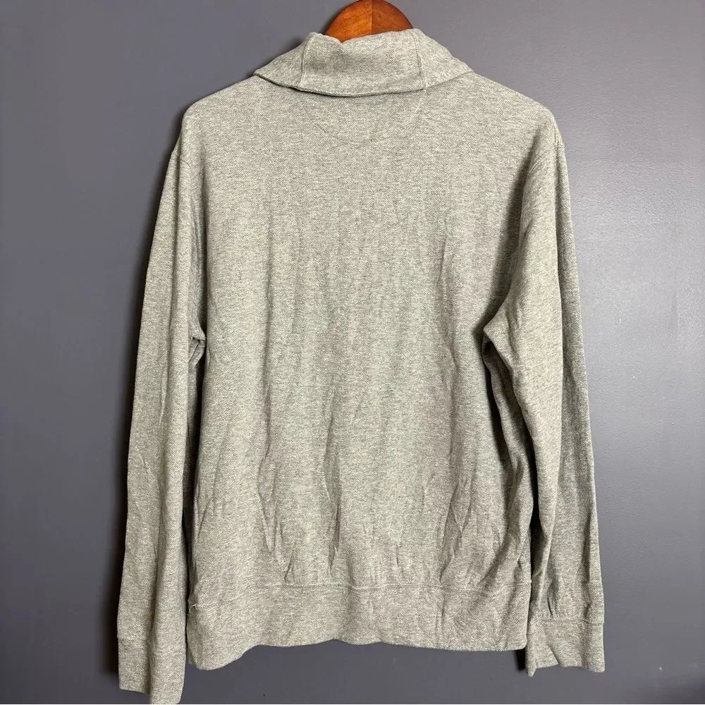 POLO Ralph Lauren Luxury Jersey Shawl Collar Pullover Grey Gray Size Large